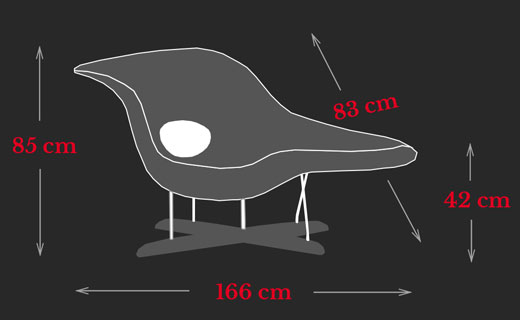 La Chaise Chair Charles Eames Maße