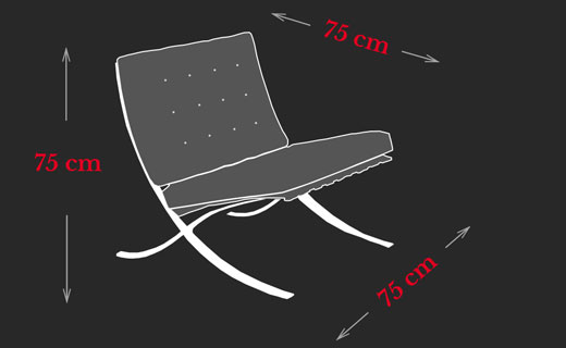 Barcelona Chair Ludwig Mies van der Rohe Maße