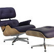 Lounger und Ottoman in der Ausführung Leder schwarz.