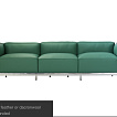 LC 23 3-Sofa mit Gestell verchromt.