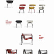 Le Corbusier drehbarer Chair + Hocker LC7 + Chair LC1 auch in Pony Ausführung.