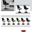 Saarinen Chairs farblich dargestellt, Untergestell schwarz.