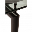 LC 6 Le Corbusier Esszimmertisch, Tischplatte Kristallglas 15 oder 19 mm, Untergestell schwarz eloxiert. 